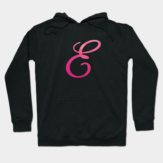 Letter E Monogram, Pink Color Personalized Design Hoodie by Star58